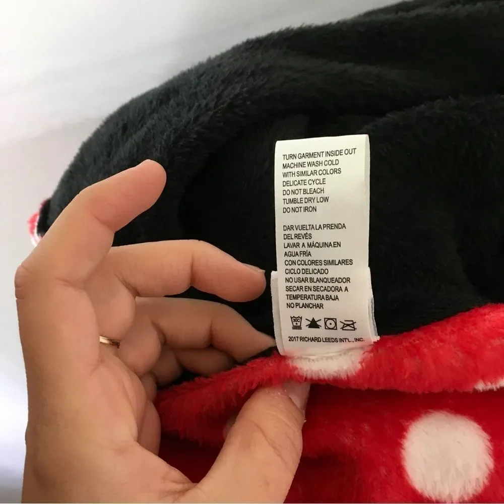 NEW Disney Minnie Mouse Fleece Hooded Onesie Sleepwear Costume 2X - Picture 11 of 13